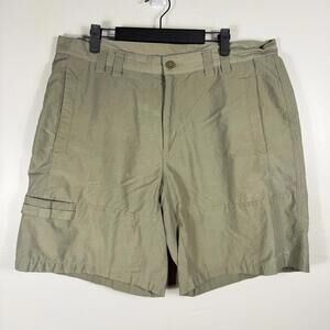 Columbia PFG Omni-Shade Shorts Mens 38 Green Cargo Outdoor Fishing 10 Inseam